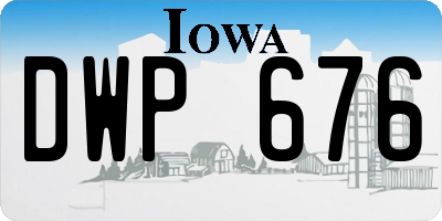 IA license plate DWP676