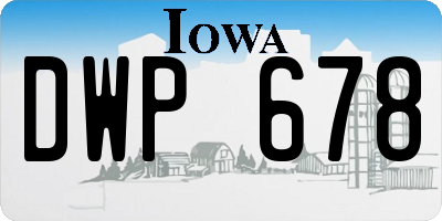 IA license plate DWP678