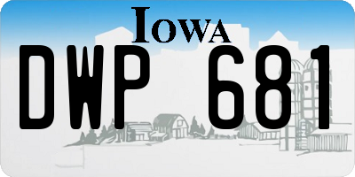 IA license plate DWP681