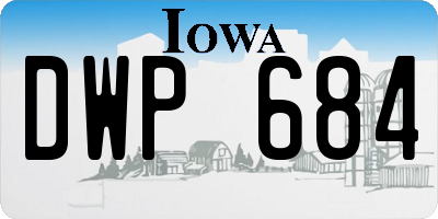 IA license plate DWP684