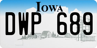 IA license plate DWP689
