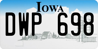 IA license plate DWP698