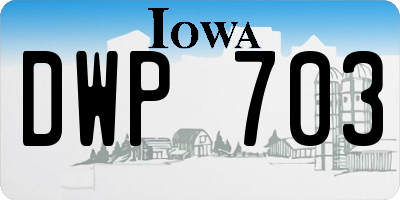 IA license plate DWP703