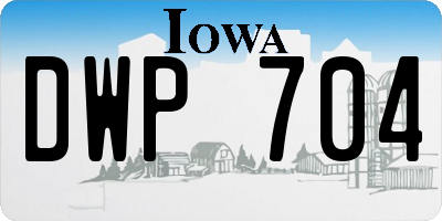 IA license plate DWP704