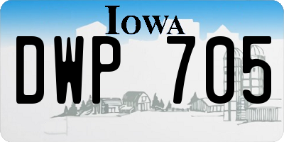 IA license plate DWP705