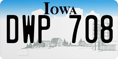 IA license plate DWP708
