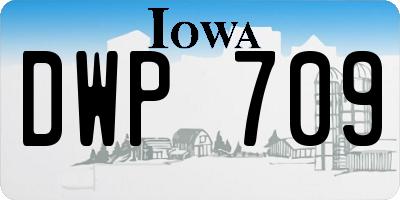 IA license plate DWP709