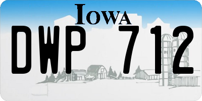 IA license plate DWP712