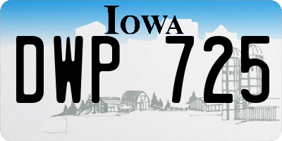 IA license plate DWP725