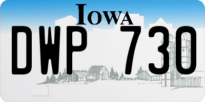 IA license plate DWP730