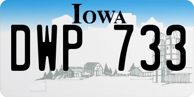 IA license plate DWP733