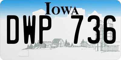 IA license plate DWP736
