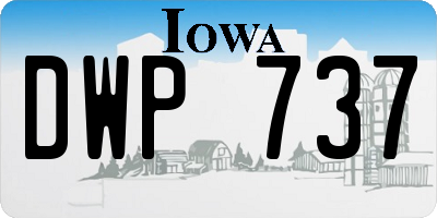 IA license plate DWP737