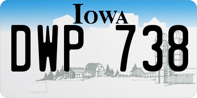 IA license plate DWP738