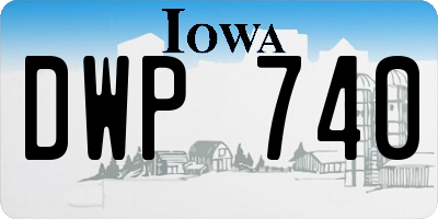 IA license plate DWP740