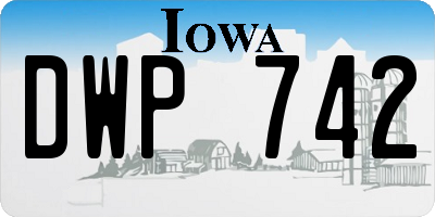 IA license plate DWP742