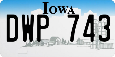 IA license plate DWP743