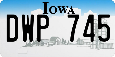 IA license plate DWP745