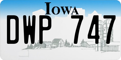 IA license plate DWP747