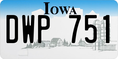 IA license plate DWP751