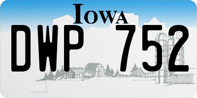 IA license plate DWP752