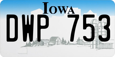 IA license plate DWP753