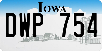 IA license plate DWP754