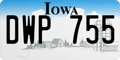 IA license plate DWP755