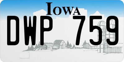 IA license plate DWP759