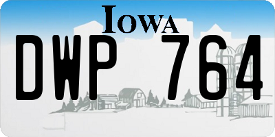 IA license plate DWP764