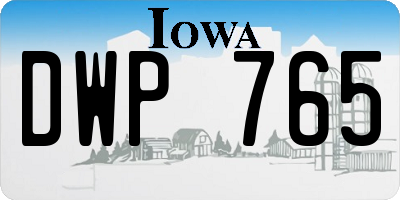 IA license plate DWP765