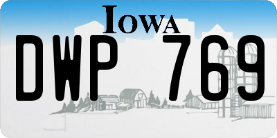 IA license plate DWP769