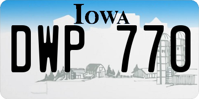 IA license plate DWP770