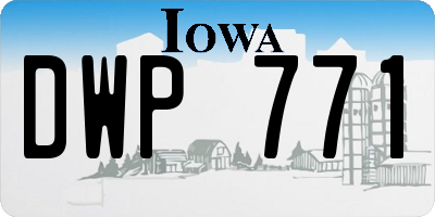 IA license plate DWP771