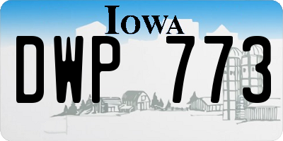 IA license plate DWP773