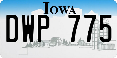 IA license plate DWP775