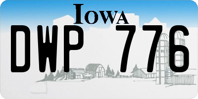 IA license plate DWP776