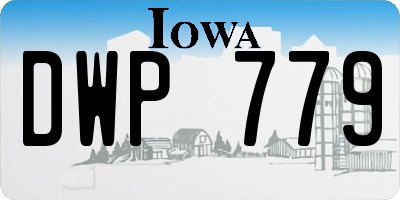 IA license plate DWP779