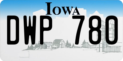 IA license plate DWP780