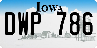 IA license plate DWP786