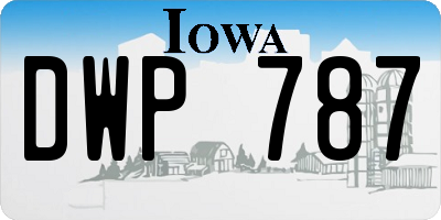 IA license plate DWP787