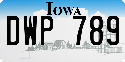 IA license plate DWP789