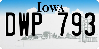 IA license plate DWP793