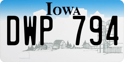 IA license plate DWP794