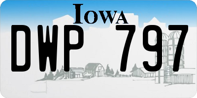 IA license plate DWP797