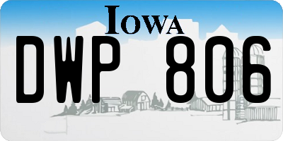 IA license plate DWP806
