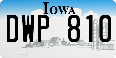 IA license plate DWP810