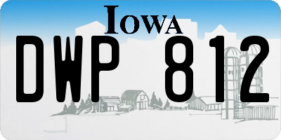 IA license plate DWP812