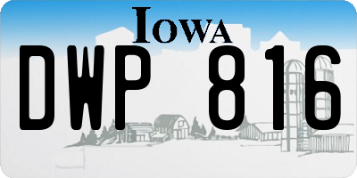 IA license plate DWP816