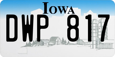IA license plate DWP817